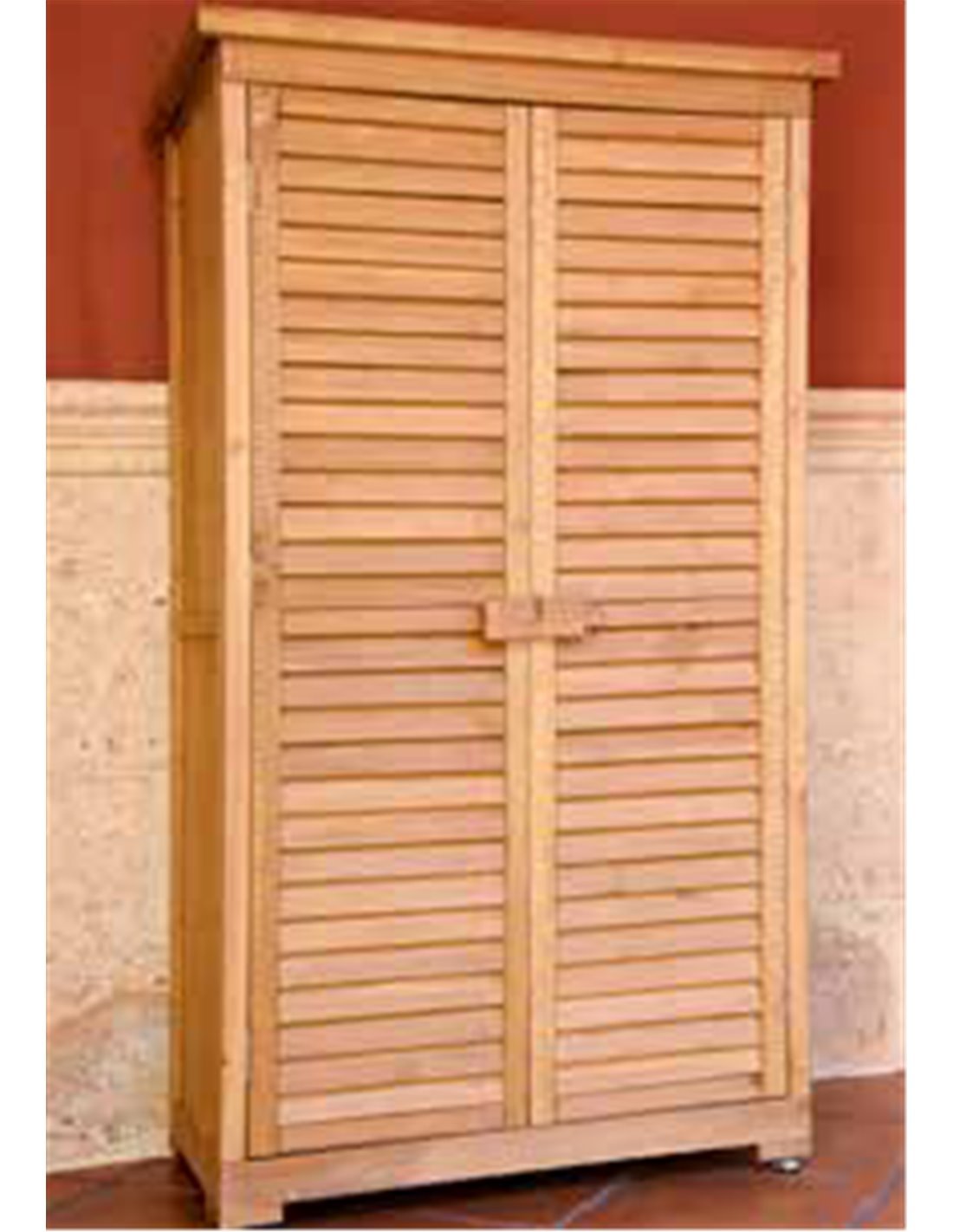 Armario de exterior de madera Theo 130x200x60 cm